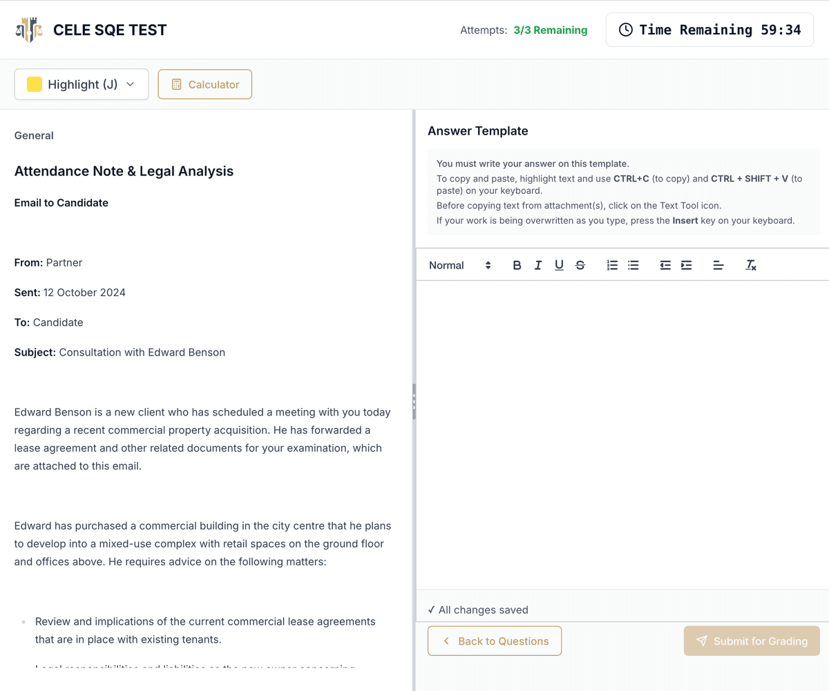 SQE2 Practice Interface
